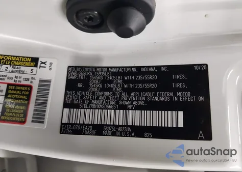 2021 Toyota Highlander Xse z USA, uszkodzony, nr VIN 5TDLZRBHXMS066651